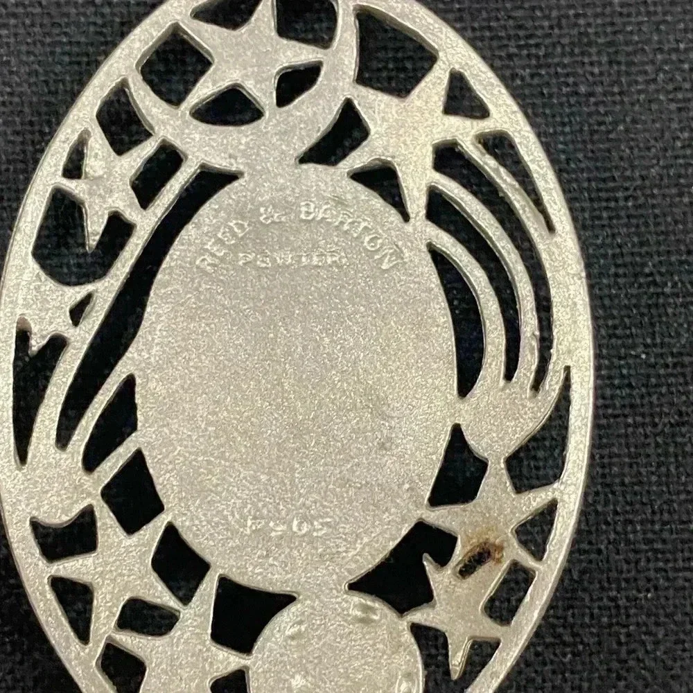 REED AND BARTON PEWTER PENDANT ON 22” NECKLACE - Picture 5 of 5